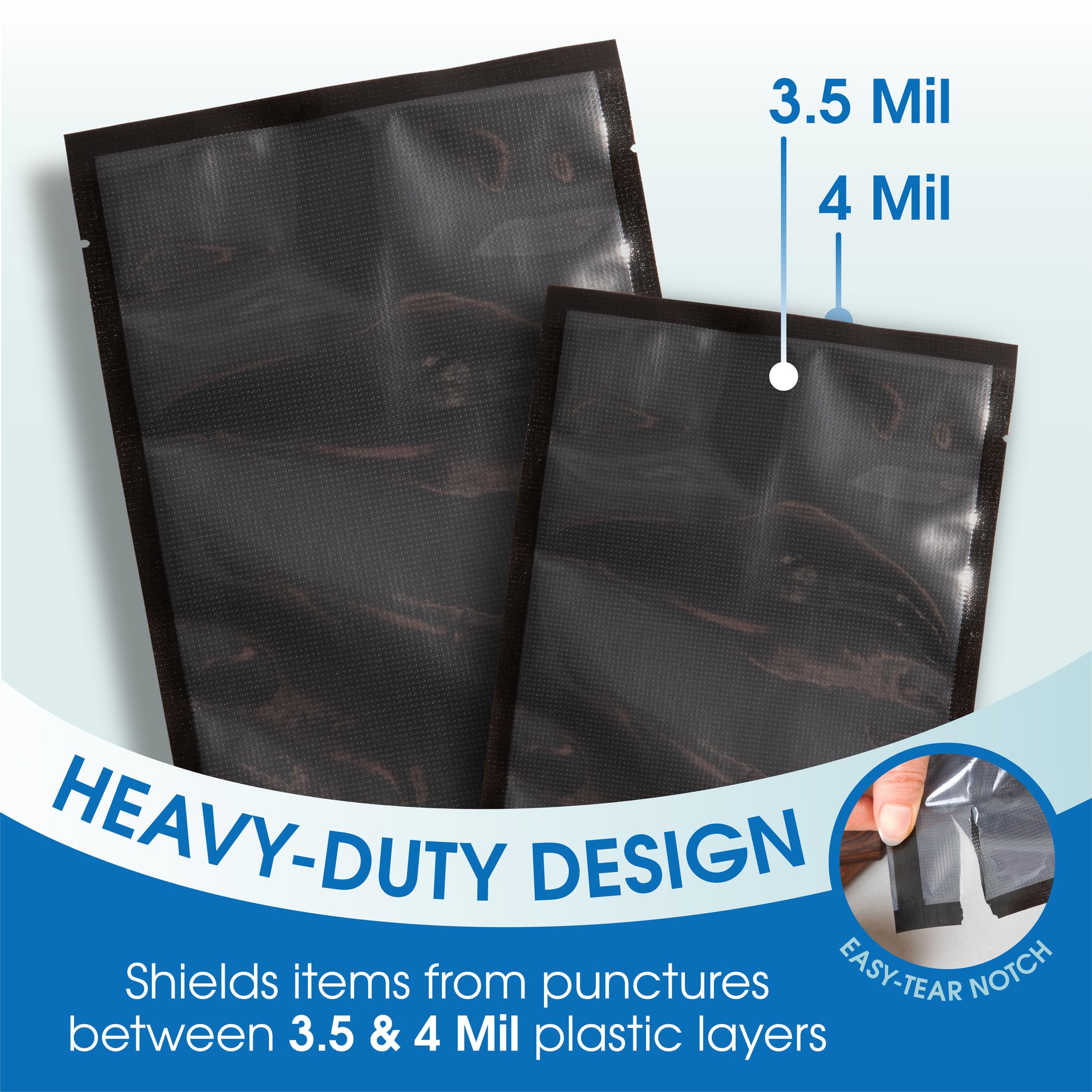 8" X 12" Vacuum Seal Bags - 100 Count BPA-Free Food Storage Bags
