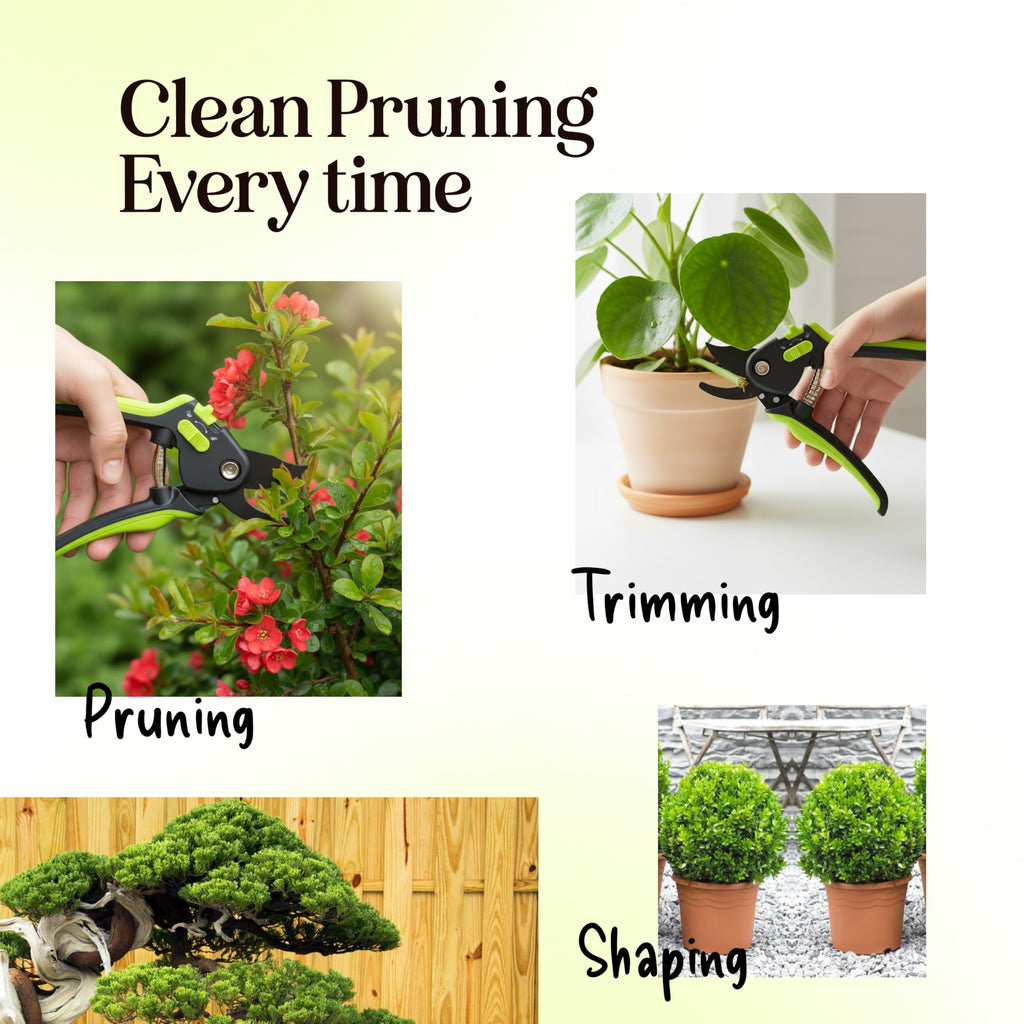 Ultra Sharp Pruning Shears Hedge Clipper – Cuts 3X Easier, Dual-Size Opening, Weak Hand Arthritis Clippers, Rust-Resistant Pruner, Effortlessly Cuts
