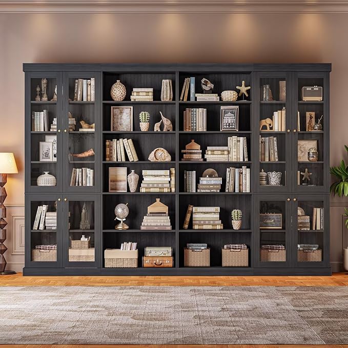 ivaniti 70.8" Tall Farmhouse Kitchen Pantry Cabinet, Modular Storage Cabinet with 6-Tier Adjustable Shelves, Wooden Hutch for Living Room, Kitchen, Set of 4