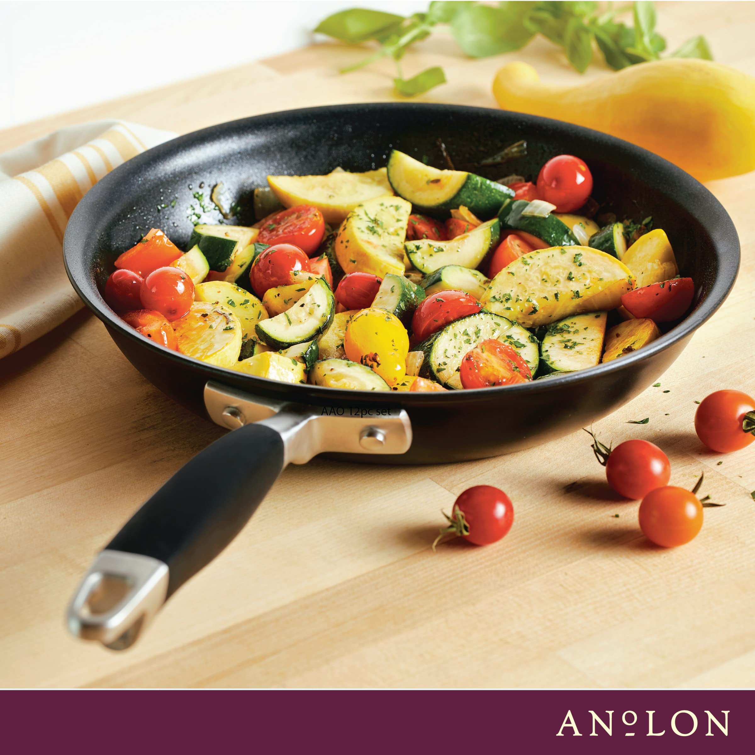 Anolon Advanced Home Hard-Anodized Nonstick Frying Pan, 10.25-Inch Nonstick Pan, Onyx