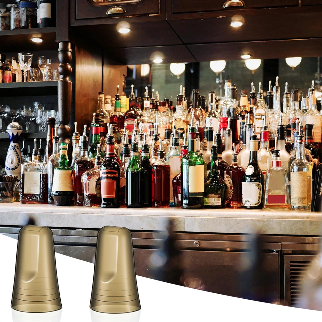 Chengu 80 Pieces Liquor Bottle Covers Pour Spout Covers Bar Toppers for Bottles Universal Pour Dispenser Dust Translucent Silicone Rubber Spout Caps for Bar Home Kitchen Tools Supplies (Champagne)