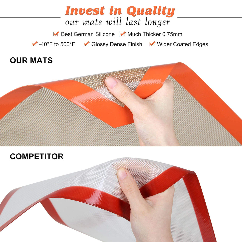MMmat Best German Silicone Baking Mat - Half + Medium + Quarter Sheets Set