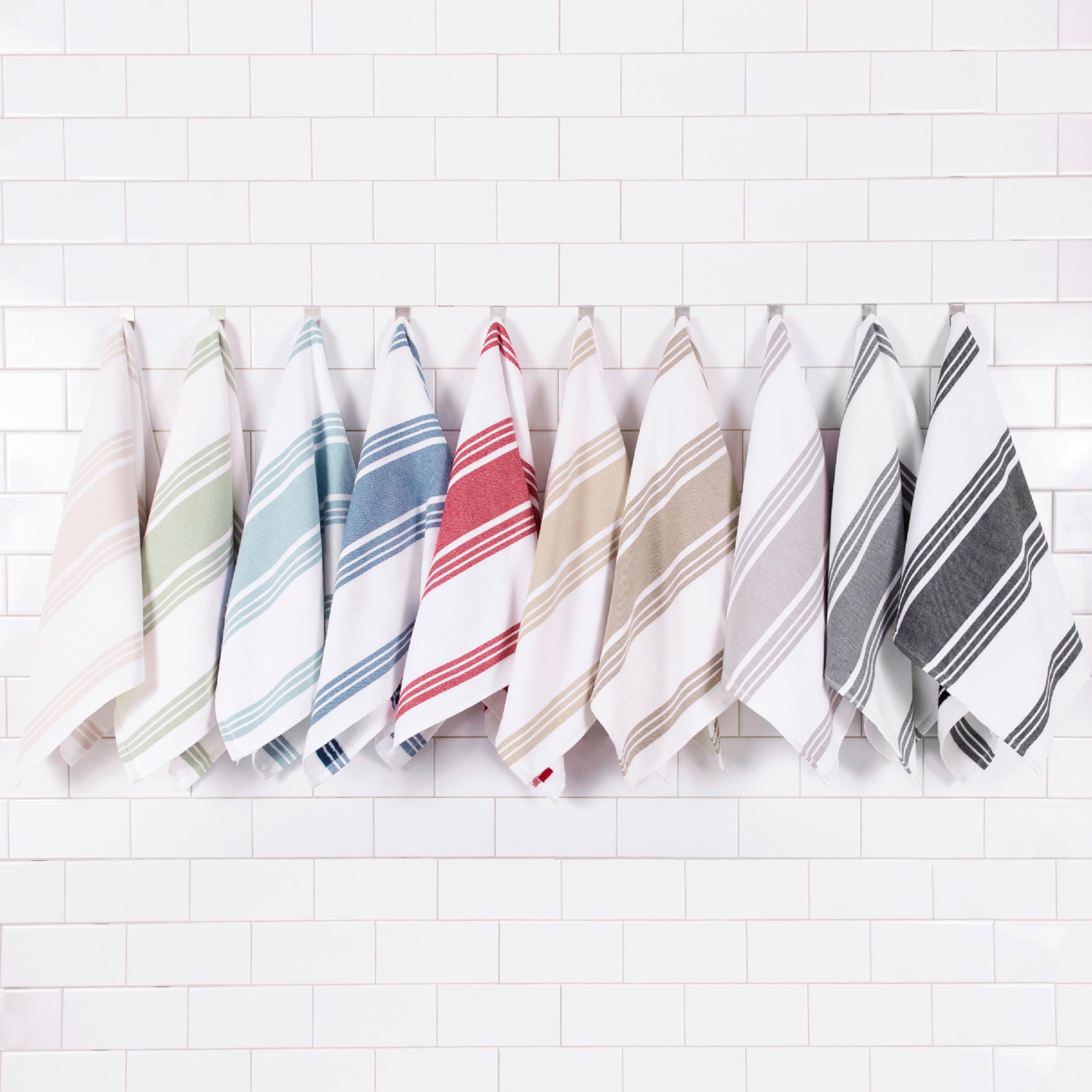 All-Clad Dual-Purpose Kitchen Towels: Highly Absorbent - 100% Cotton, 17"x30" Dish Towels for Cleaning & Drying Dishes & Glassware, 3-Pack, Titanium