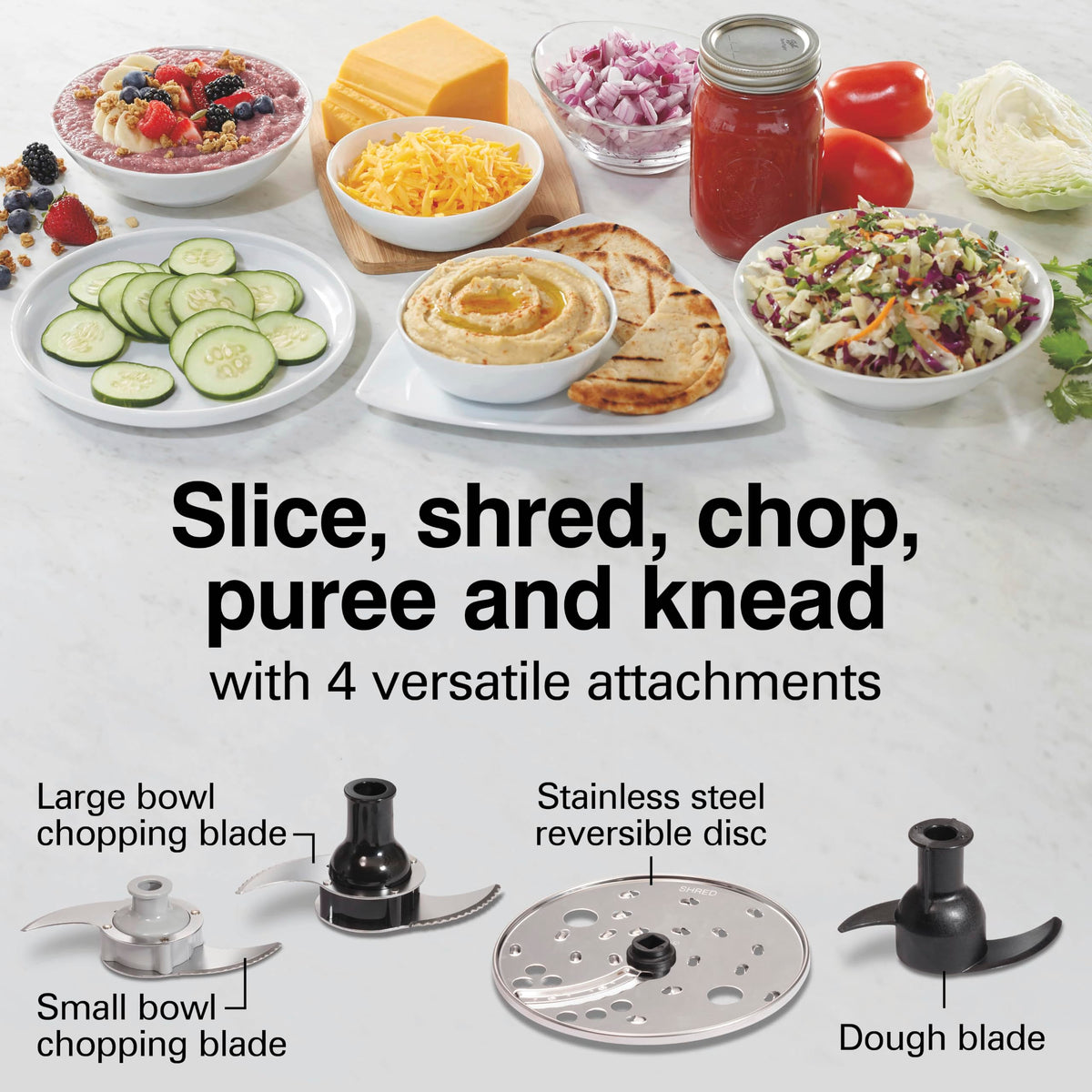 Hamilton Beach Stack & Snap 14 Cup Food Processor and Vegetable Chopper