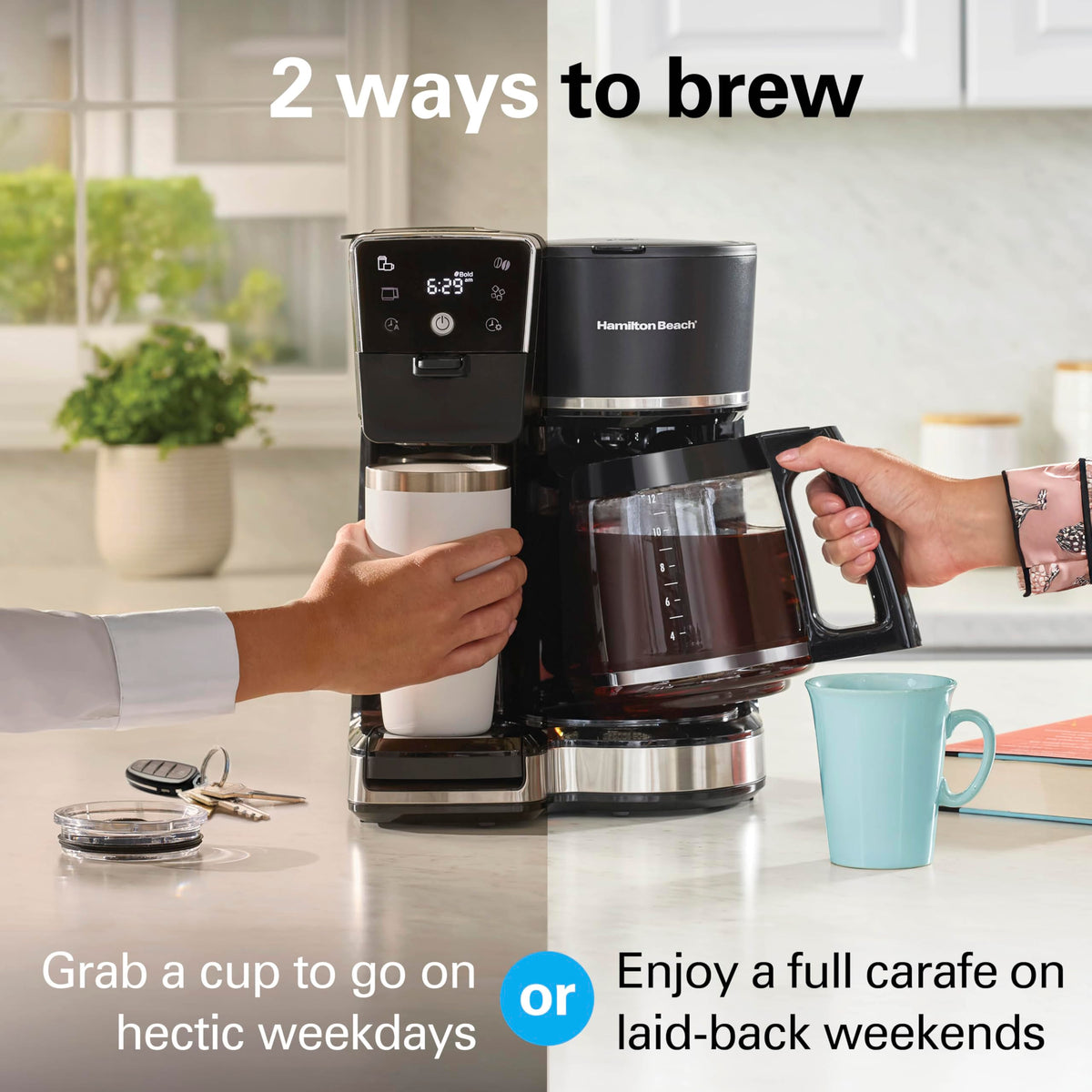 Hamilton Beach 2-Way Drip Coffee Maker & Single Serve Coffee Machine