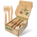 WOODABLE Wooden Cutlery, 100 Pack, 6.5 Inch, Bamboo Utensils Alternative