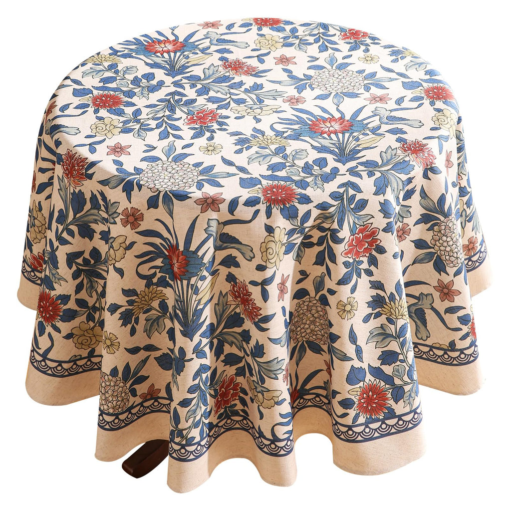 patdrea Vintage French Linen Tablecloth — 94" x 63" (Rectangular) — 79" x 55" (Rectangular) — 67" (Round)