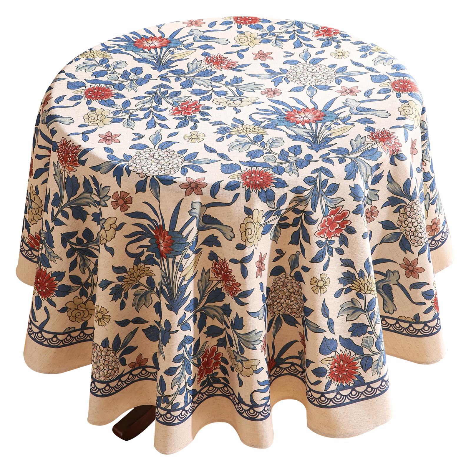 patdrea Vintage French Linen Tablecloth — 94" x 63" (Rectangular) — 79" x 55" (Rectangular) — 67" (Round)