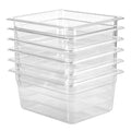 EGGKITPO Half Size Food Containers 6 Pack 6 Inch Deep Hotel Pan Clear BPA free Polycarbonate Stackable Food Storage Container for Kitchen Business and Food Serving