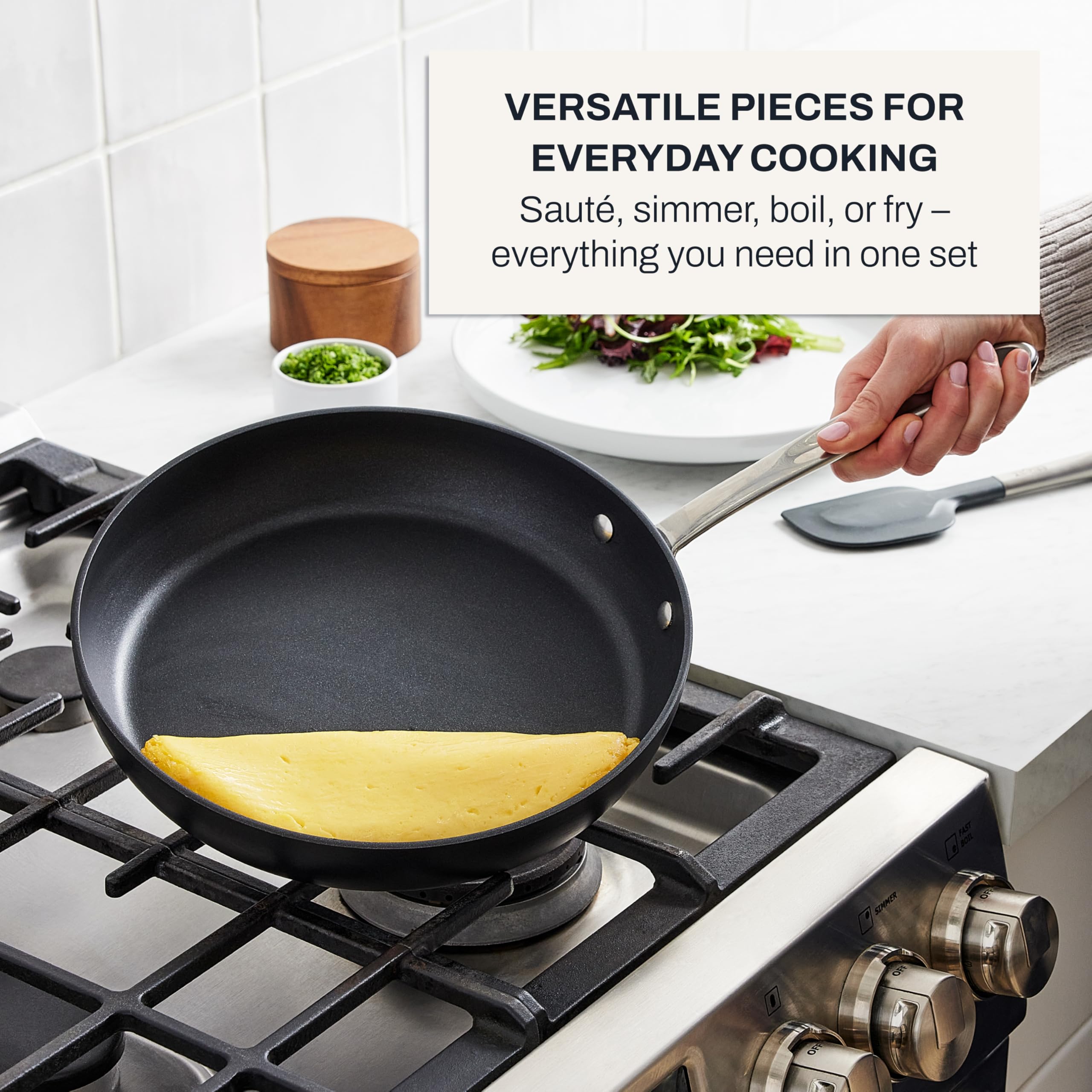 All-Clad HA1 Hard Anodized Nonstick Fry Pan 12 Inch Induction Oven Broiler Safe 500F, Lid Safe 350F Pots and Pans, Cookware Black