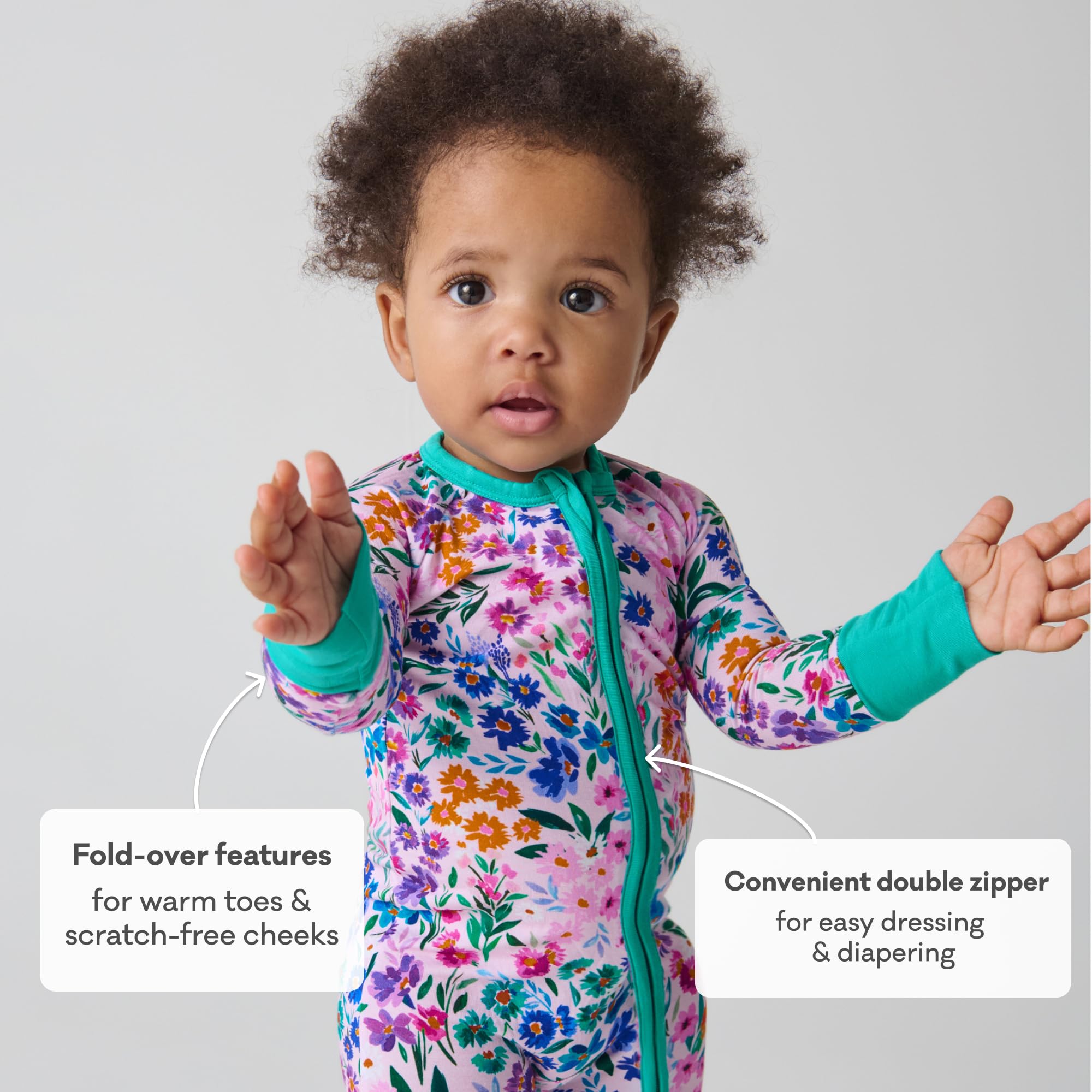 Little Sleepies Baby Pajamas, Sweet Pea, Newborn