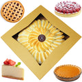 BAKELUV Pie Boxes for 9 Inch Pie | Brown, 25 Pack | 9x9x2.5 Bakery Box with Window, 9x9 Cookie Box, 9 Inch Pastry Boxes with Window Bulk, Cake Boxes, Auto Pop Up