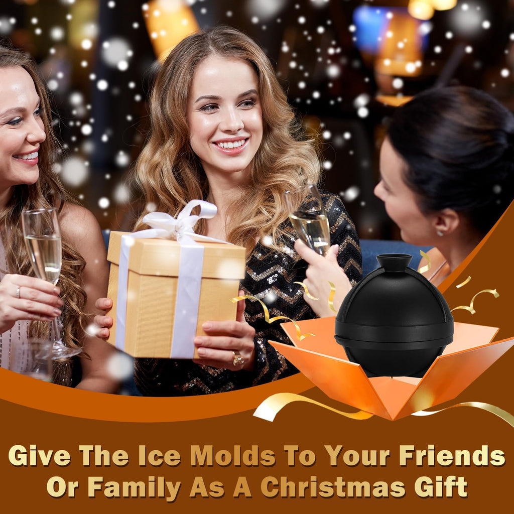 4 Pack Golf Ball Ice Cube Mold 2.5 Inch Large Silicone 3D Golf Ball Ice Cube Molds Novelty Golf Ball Cube Molds Christmas Gifts for Cocktails, Bourbon,Brandy, Whiskey (4, Golf Ball)