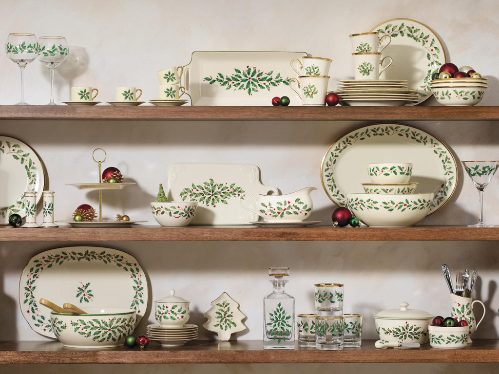 Lenox Holiday Porcelain 2-Tier Christmas Serving Tray