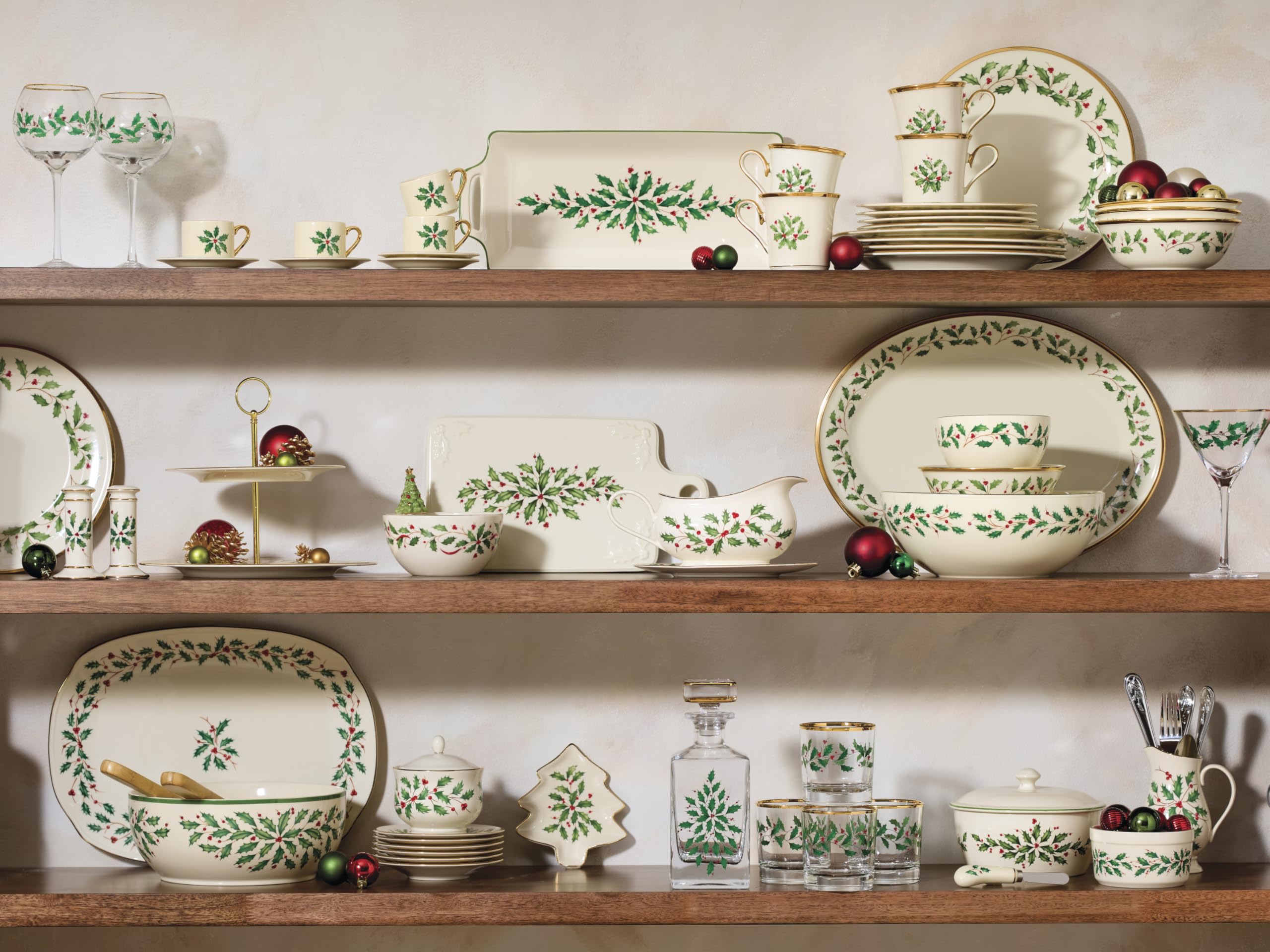 Lenox Holiday Porcelain 2-Tier Christmas Serving Tray