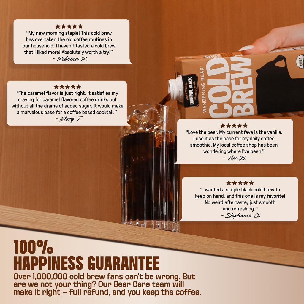 Wandering Bear Decaf Cold Brew Coffee - 32 fl oz, 3 Pack