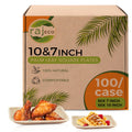 Raj Palm Leaf 10" & 7" Square Plates, 100 Count (2 cases) Bulk Pack