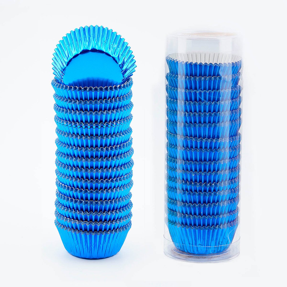 Gifbera Metallic Blue Foil Mini Cupcake Liners Muffin Cups, 300-Count