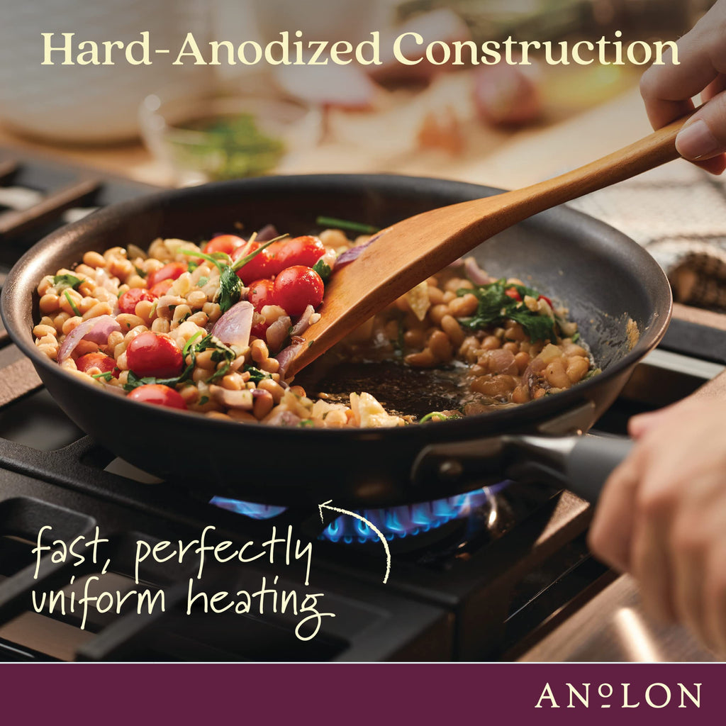 Anolon Advanced Home Hard-Anodized Nonstick Sauce pot with Lid, 4.5-Quart, Moonstone