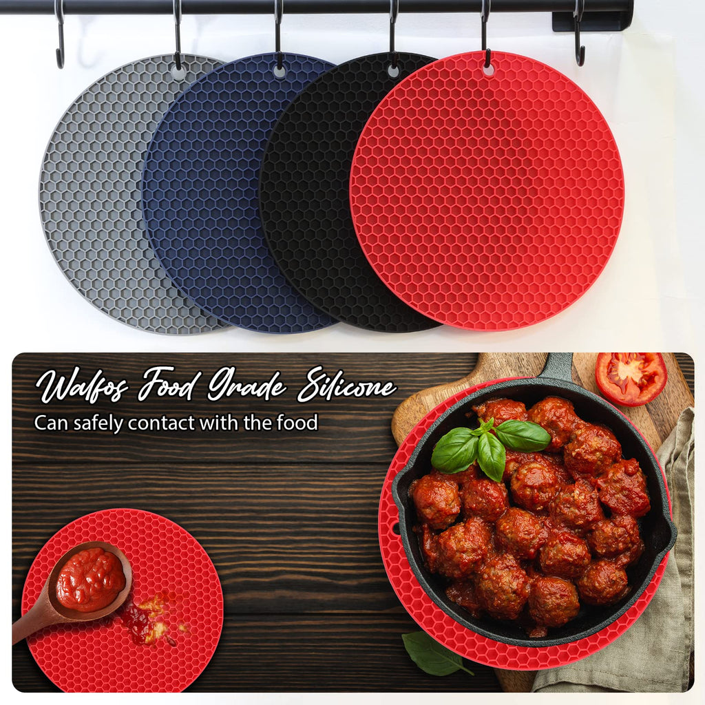 Joyhalo 4 Pack Silicone Trivet for Hot Dishes