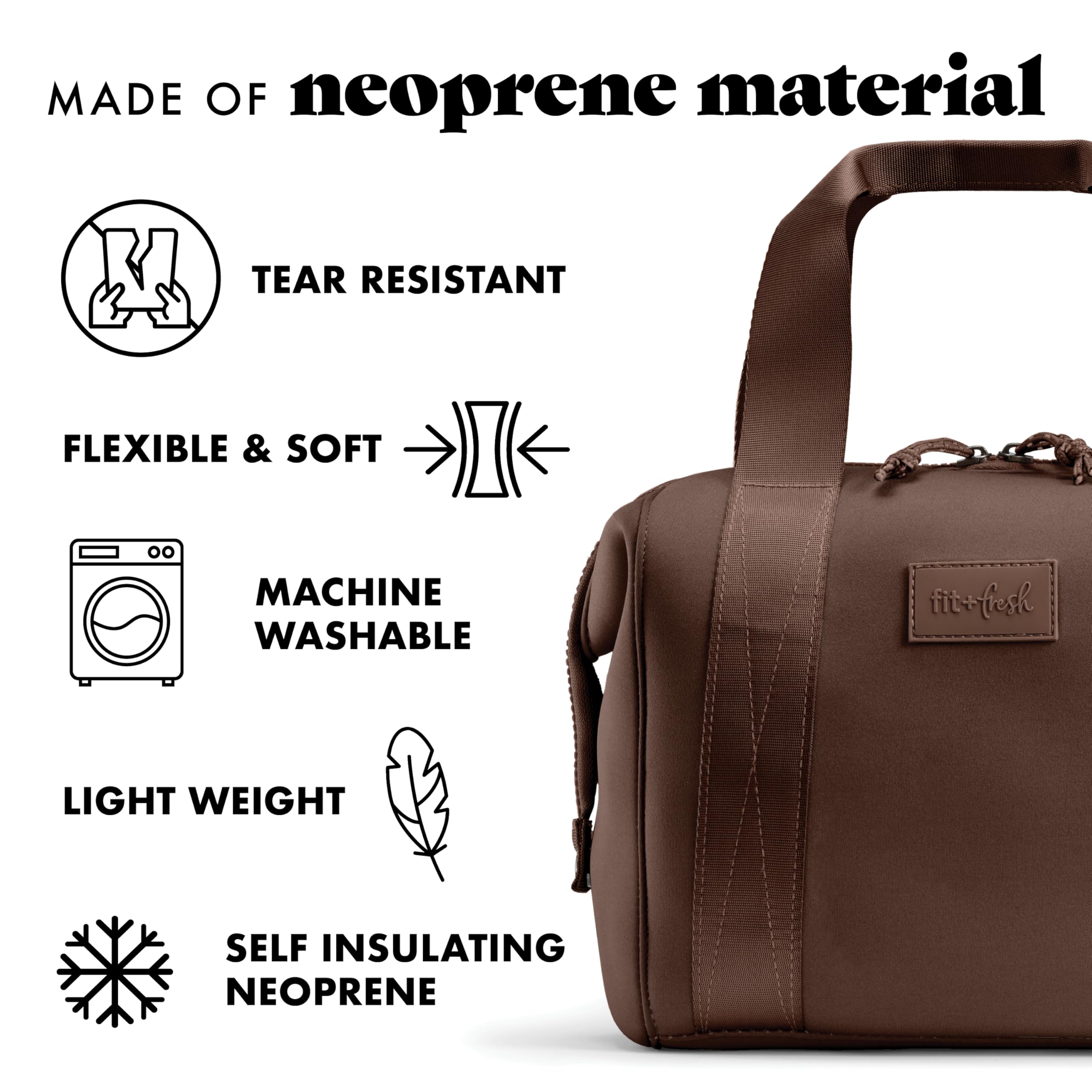 Fit & Fresh Remi Neoprene Lunch Bag for Women w/Ice Pack & Containers