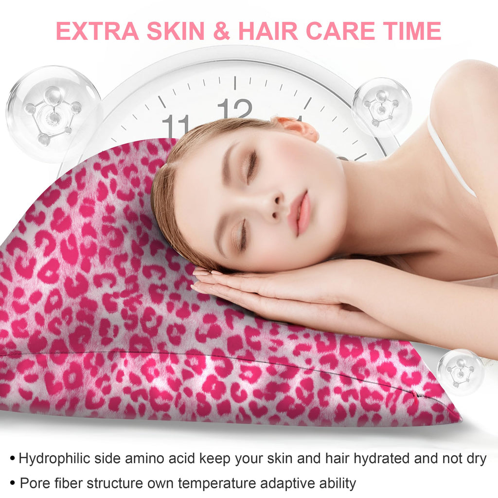 LYSHIN Silk Body Pillow Case with Zipper, Body Pillow Pillowcase, Leopard