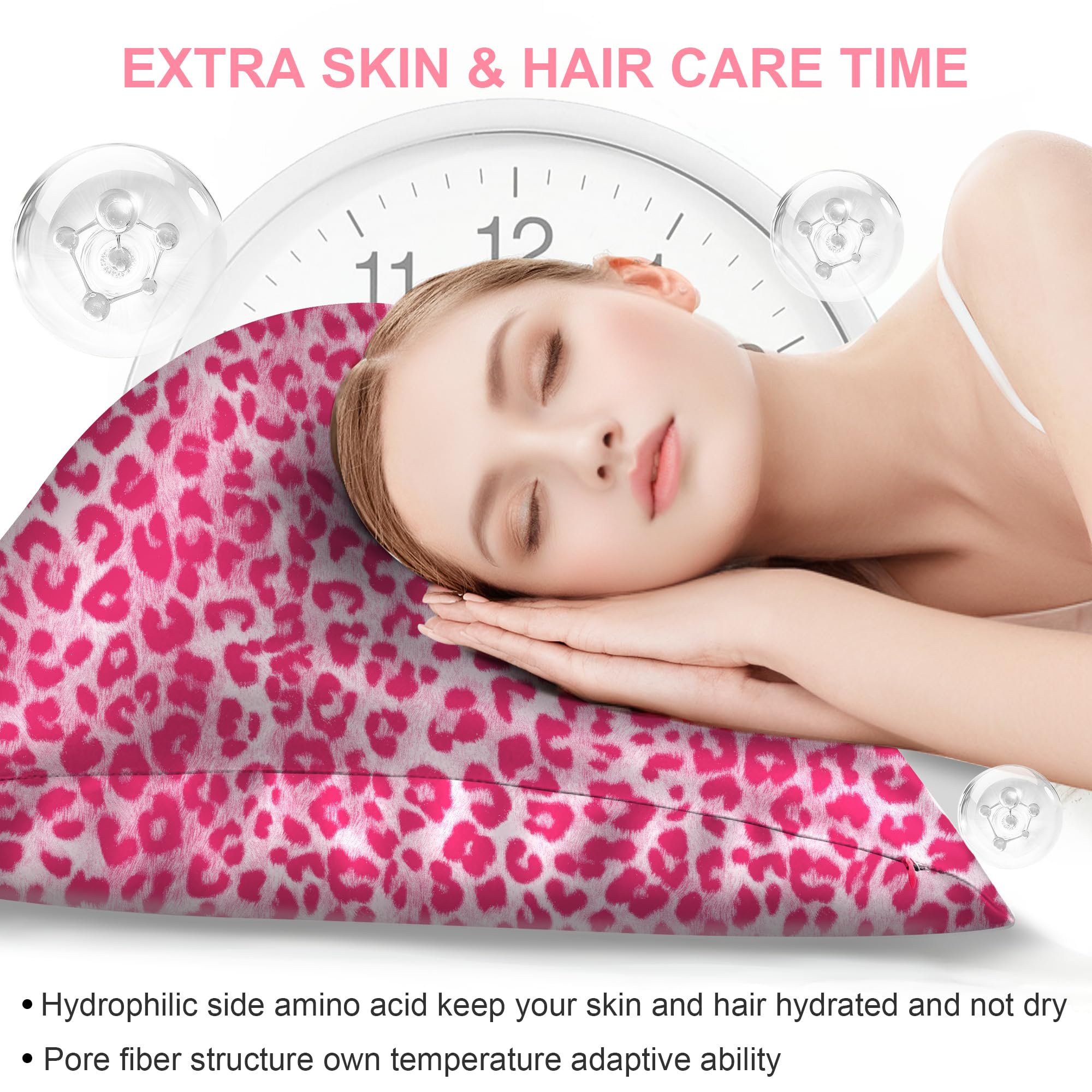 LYSHIN Silk Body Pillow Case with Zipper, Body Pillow Pillowcase, Leopard