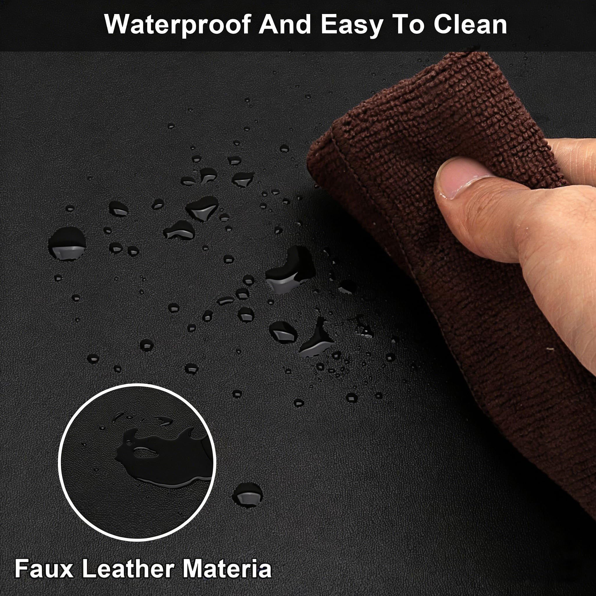 Zinkooat Desk Cover Mat - 38x38 Inch Waterproof Easy to Clean Can Conceal Flaws Protector The Table Top from Scratches Used for Dining (Black+Black 38x38)