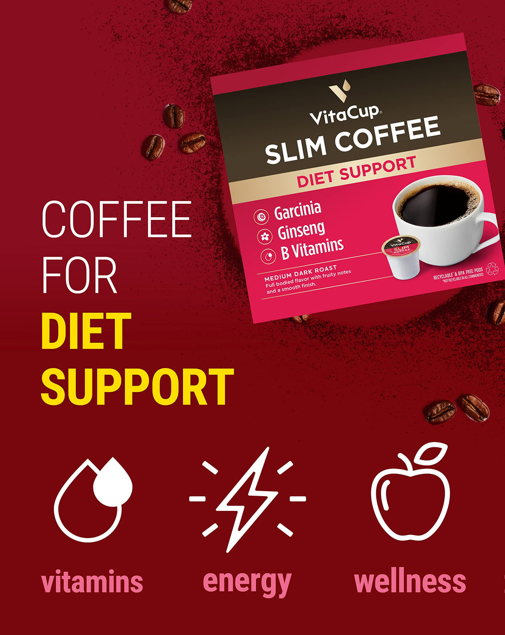 VitaCup Functiona Wellness Coffee Pods Variety Pack, 40ct