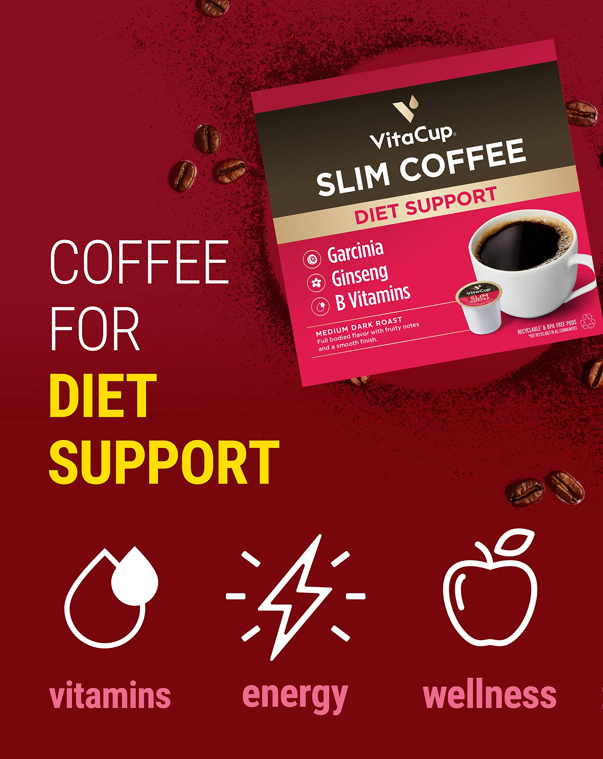 VitaCup Functiona Wellness Coffee Pods Variety Pack, 40ct