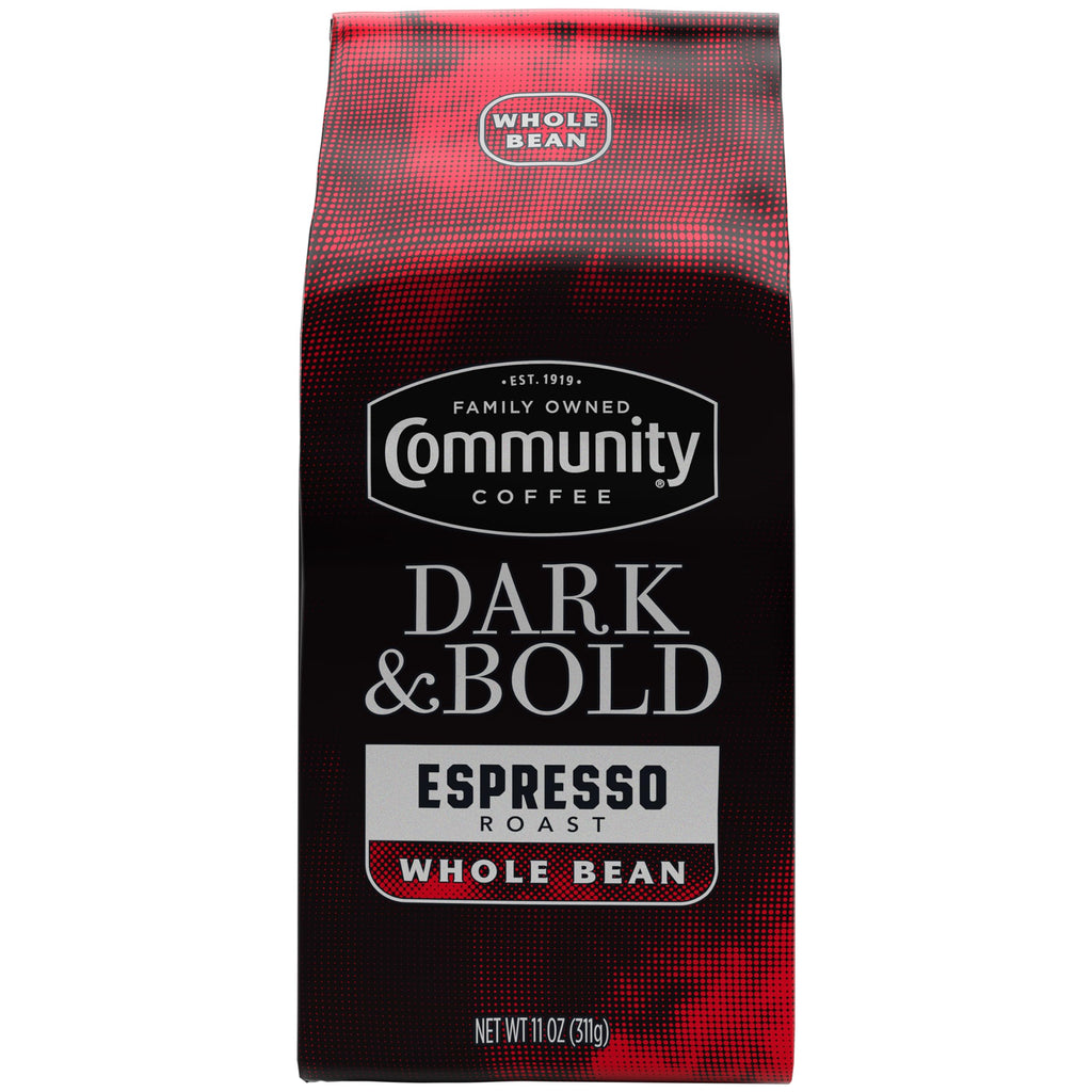 Community Coffee Dark & Bold Espresso Blend, Dark Roast Whole Bean Coffee, 11 Ounce Bag (Pack of 1)