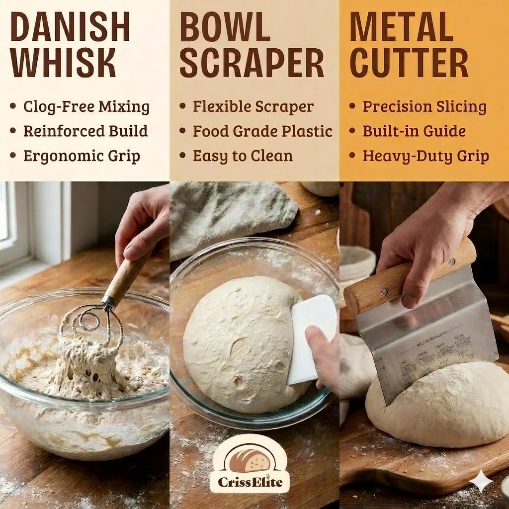 Sourdough Starter Kit for Beginners – 9” Banneton Bread Proofing Basket with 24oz Glass Sourdough Starter Jar & Sourdough Bread Baking Supplies, Easy No-Fail Kit, Gift for Home Bakers
