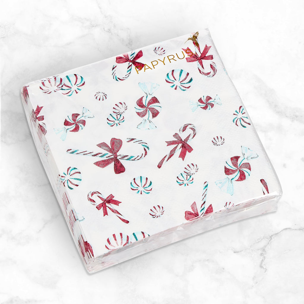 Papyrus Disposable Tabletop Dinnerware Set - Elegant and Sturdy Plates and Cutlery for Any Occasion, Peppermint, Napkins