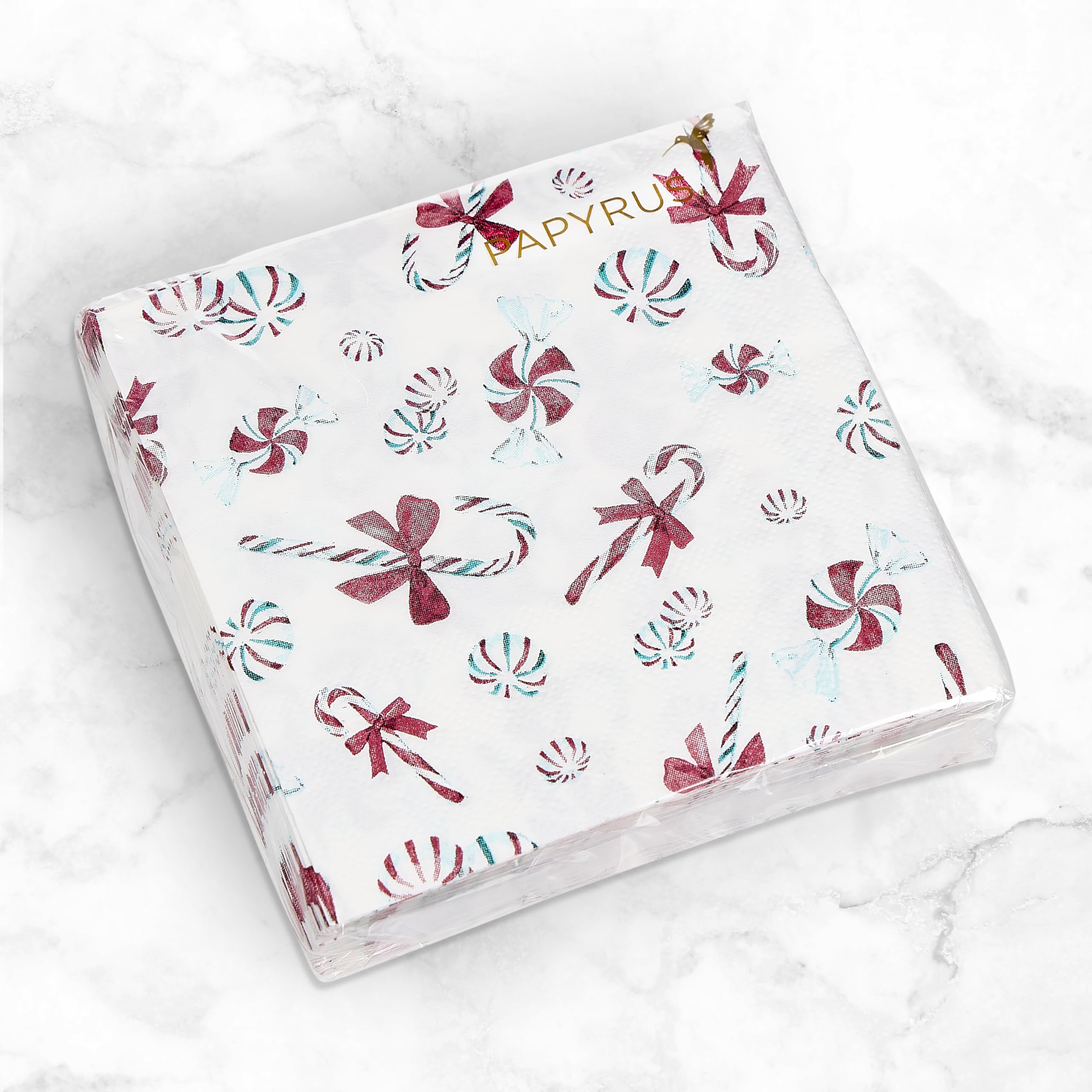 Papyrus Disposable Tabletop Dinnerware Set - Elegant and Sturdy Plates and Cutlery for Any Occasion, Peppermint, Napkins