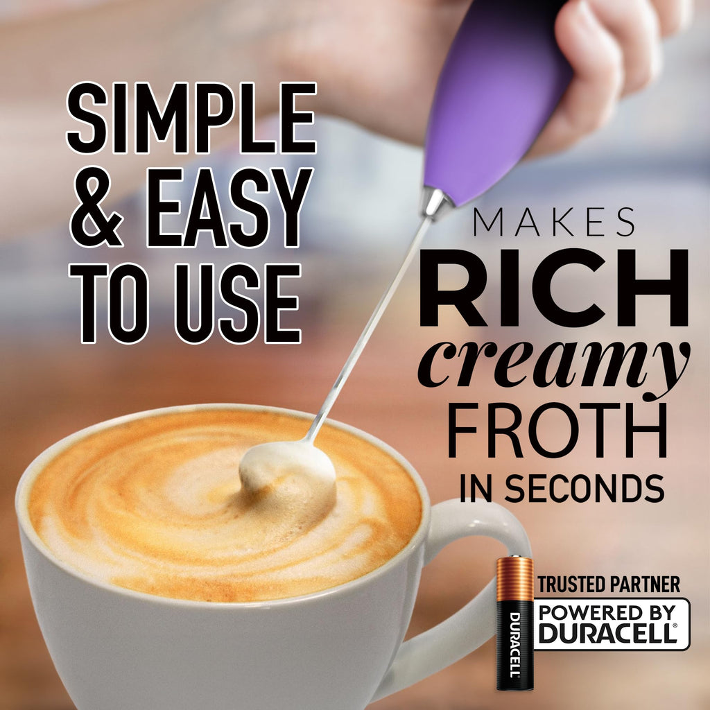Zulay Powerful Milk Frother for Coffee with Upgraded Titanium Motor - Handheld Electric Whisk, Milk Foamer, Mini Mixer & Coffee Blender for Frappe, Latte, Matcha, No Stand - Mystic Galaxy