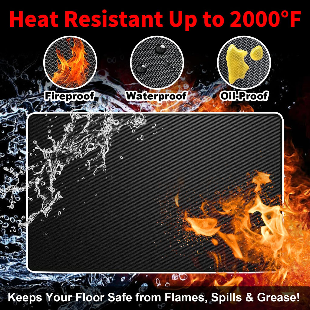 Epinovo Under Grill Mat for Outdoor Grill Fireproof Deck Protector 60"x40"