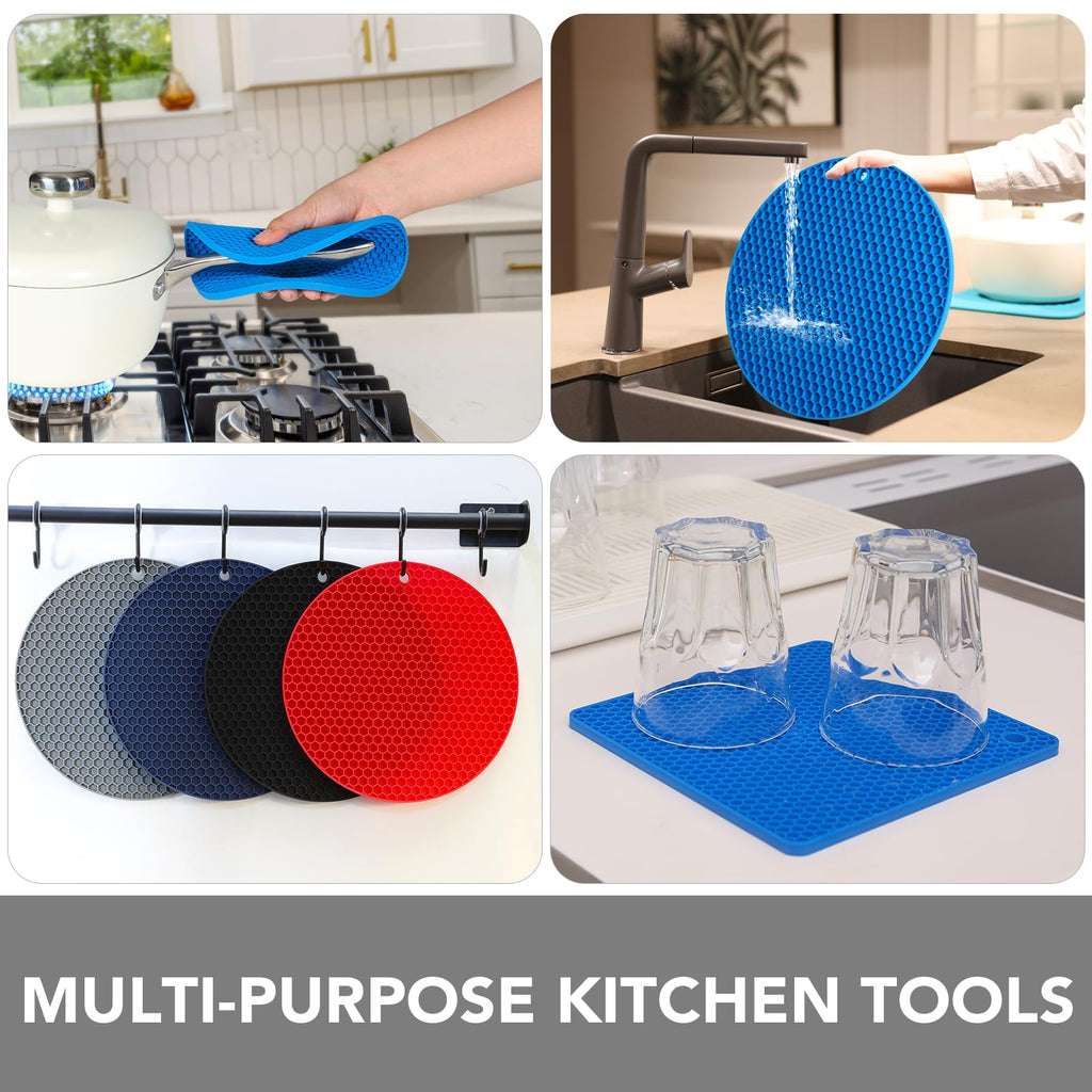 Joyhalo 4 Pack Silicone Trivet for Hot Dishes