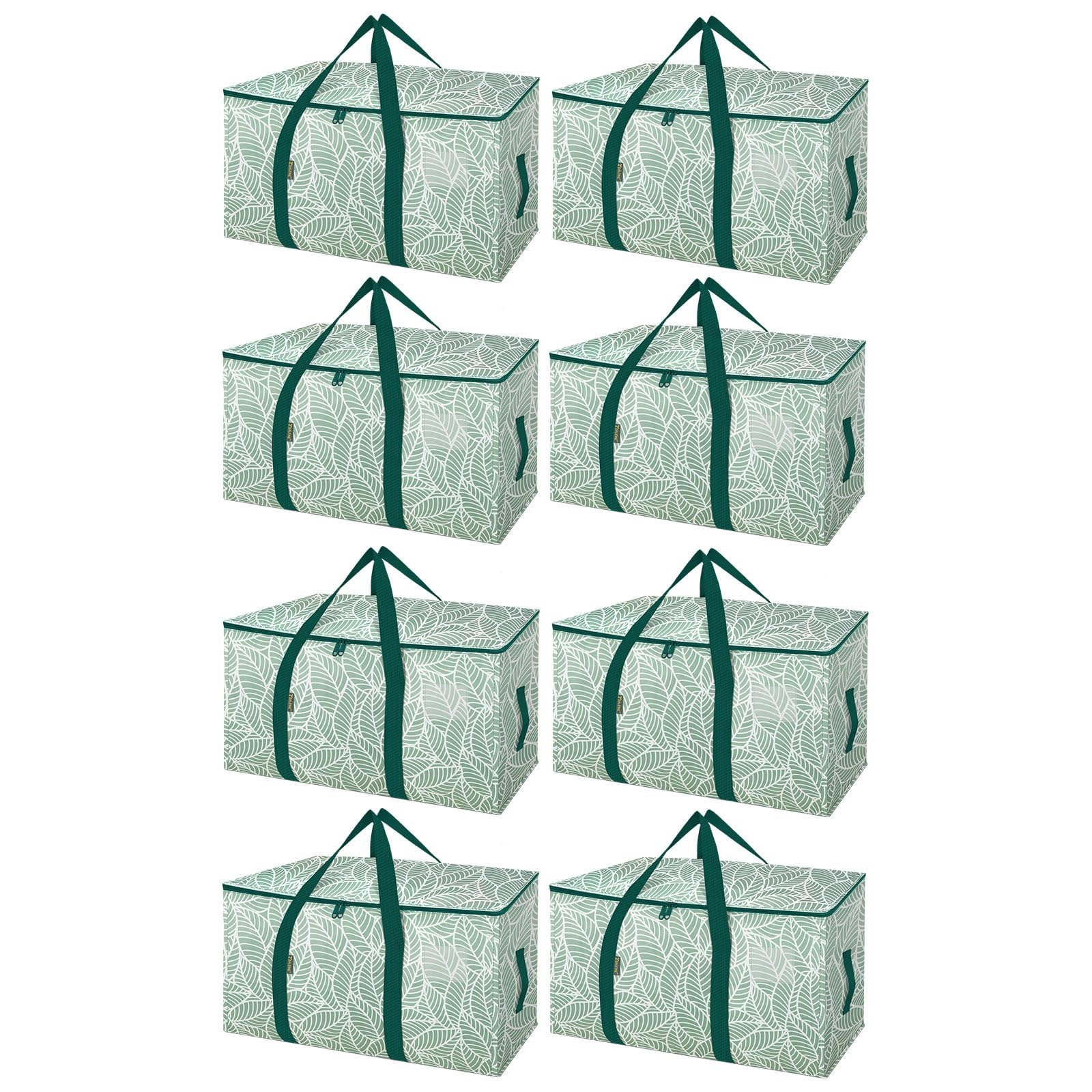 BALEINE 8-Pack Oversized Moving Bags with Reinforced Handles, Heavy-Duty Storage Tote for Clothes, Moving Supplies (Antique Folidage, 8-Pack)