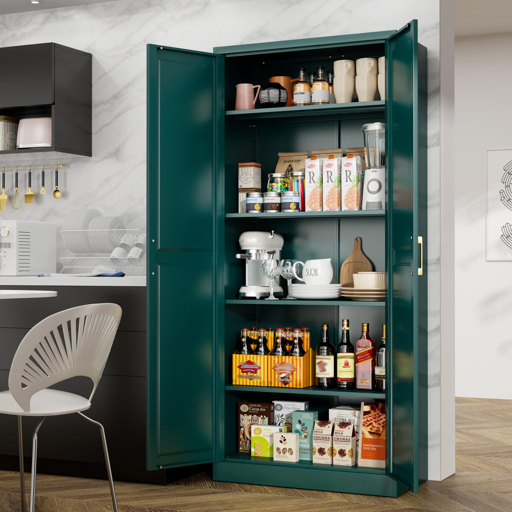 MetalMax 71" Tall Kitchen Pantry Storage Cabinets with Doors and 4 Shelves
