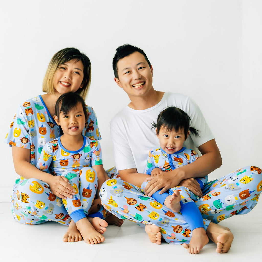 Little Sleepies Baby Pajamas, Blue Party Pals, Newborn