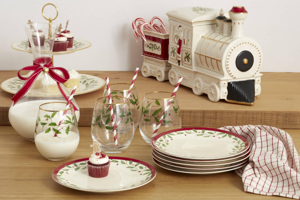 Lenox Holiday Porcelain 2-Tier Christmas Serving Tray