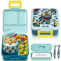 Bento Lunch Box for Kids with 8oz Soup Thermo Leak-Proof Lunch Food Containers with Snack Sauce Container for Kid Girls Boys to School (Screaming Dinosaur)