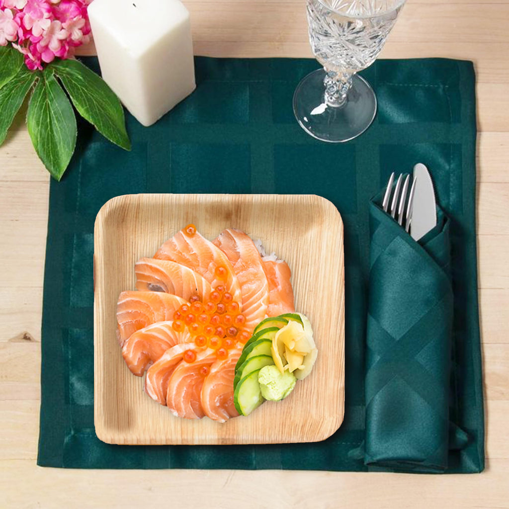 Raj Palm Leaf Disposable Heavy Duty 10" & 7" Square Plates 50 Pack
