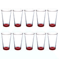 Libbey Pint Glass 16 oz. Set of 10, Bulk Pack - Beer Glasses, Heavy Duty Drinkware - Red