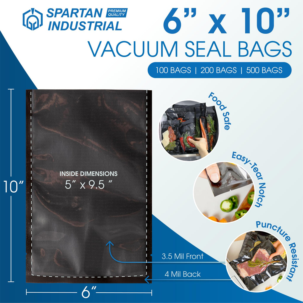 6" X 10" Vacuum Sealer Bags - 100 Count BPA-Free Food Storage Bags