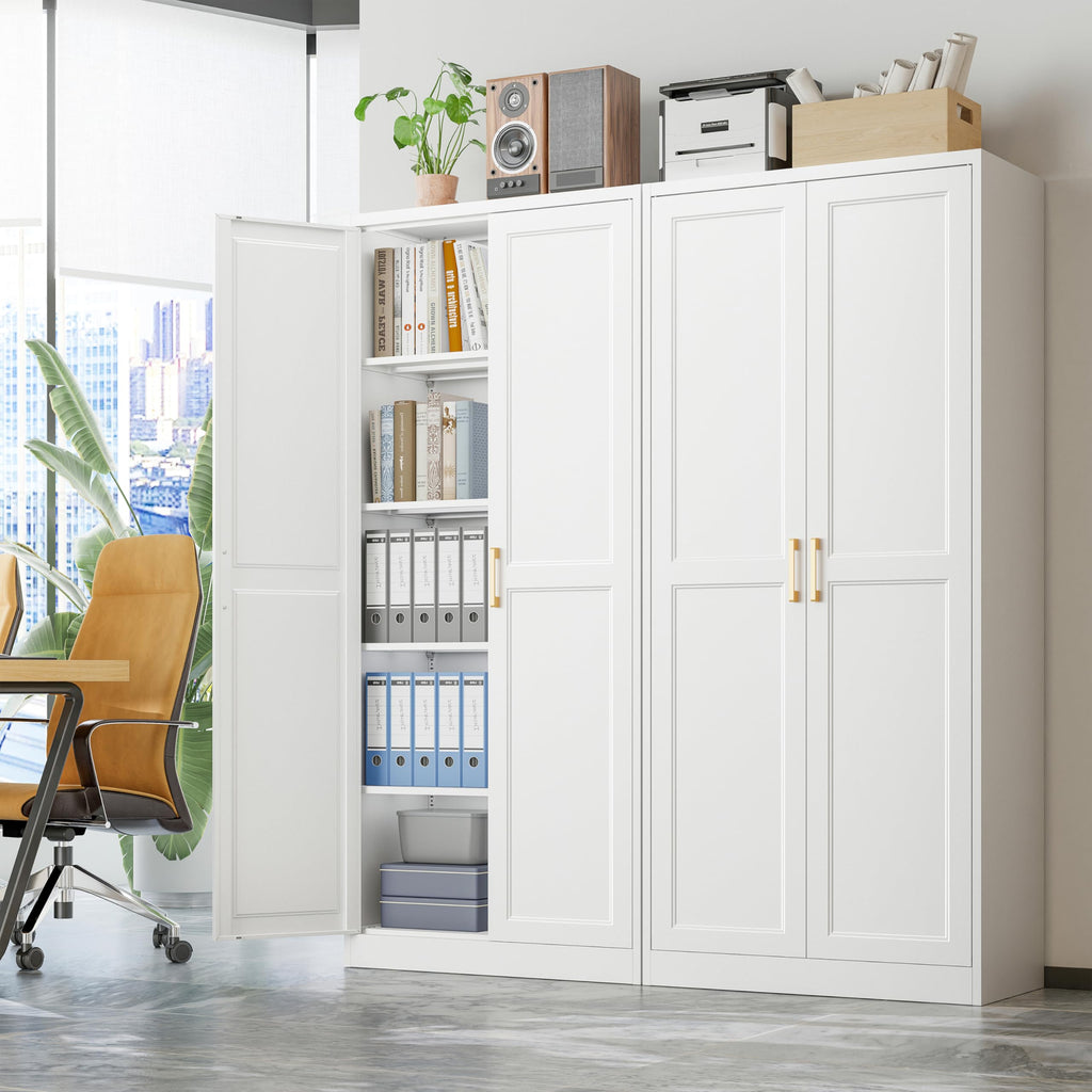 MetalMax 71"Tall Metal Kitchen Pantry Storage Cabinet with Doors& 4 Shelves