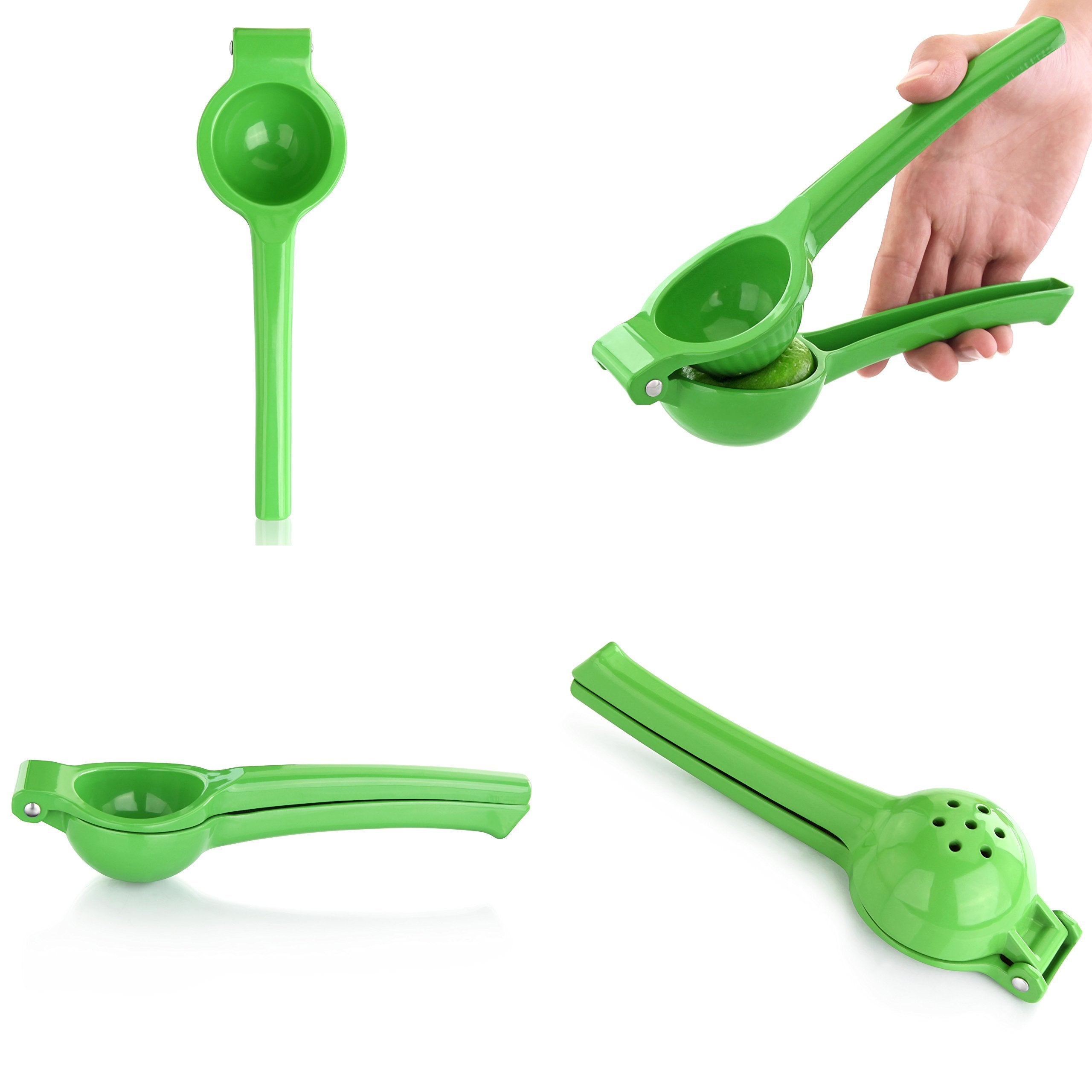 New Star Foodservice Lime Squeezer, Commercial Restaurant Grade Enameled Aluminum Citrus Press, Manual Hand Juicer for Limes, Lemons, and Small Citrus, Green