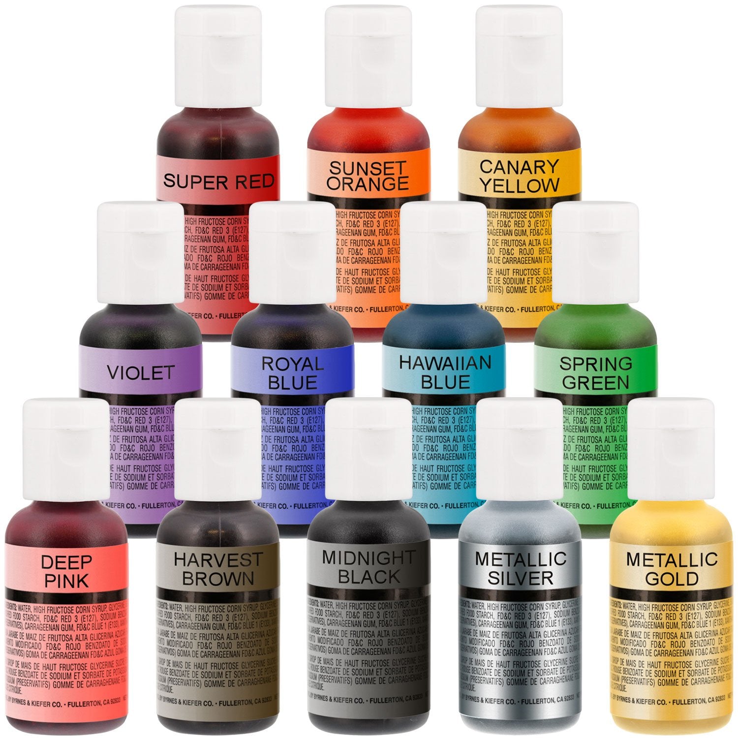 U.S. Cake Supply Complete Cake Airbrush Decorating Kit with 12 Vibrant Food Colors - Air Brush for Cake Decoration, Cupcakes, Cookies & Desserts