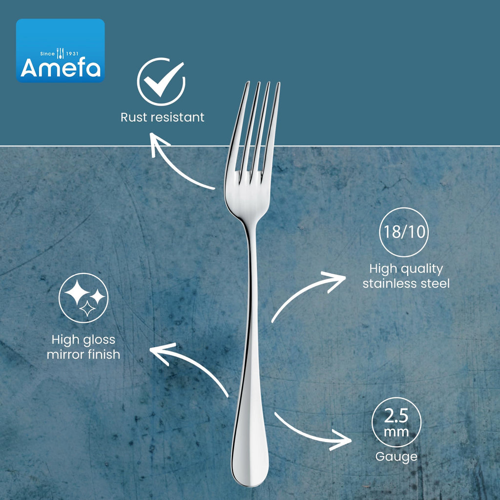 Amefa Baguette Flatware Set - Silver, Set of 45