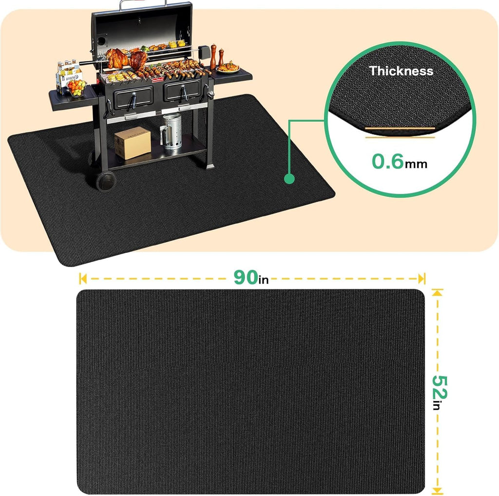 TAOMAND Large 90 x 52 inches Under Grill Mats for Outdoor Grill | BBQ Mat